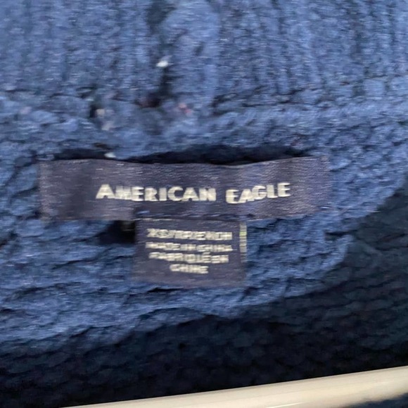 𝅺american Eagle Navy Blue Chenille Sweater Size XS - Picture 2 of 4